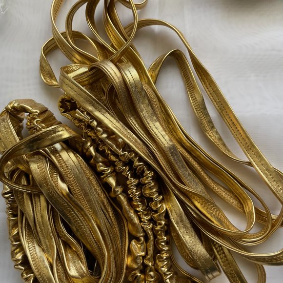 Metallic Gold & Metallic Silver  Festival Leg Wraps,  and Shamrock Garters ,NWOT - Picture 3 of 5